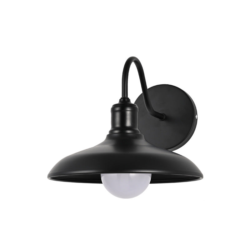 Industrial Pot Lid Iron 1-Light Wall Sconce Lamp