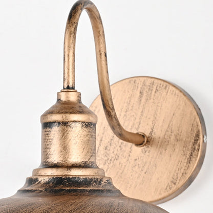 Industrial Pot Lid Iron 1-Light Wall Sconce Lamp