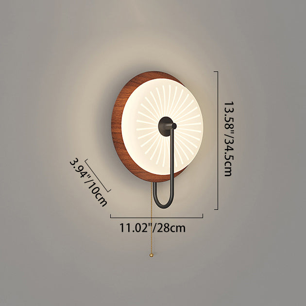 Traditional Round Iron PE LED Zipper Wall Sconce Lamp