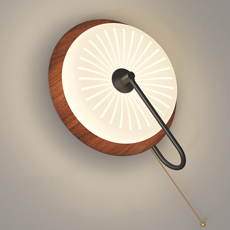 Traditional Round Iron PE LED Zipper Wall Sconce Lamp