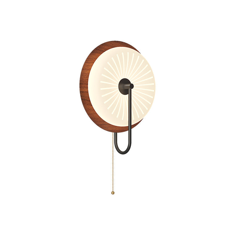 Traditional Round Iron PE LED Zipper Wall Sconce Lamp
