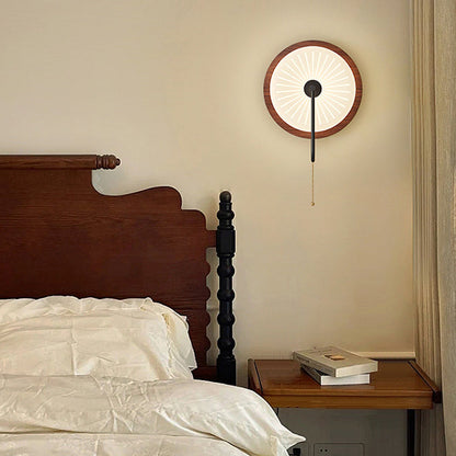 Traditional Round Iron PE LED Zipper Wall Sconce Lamp