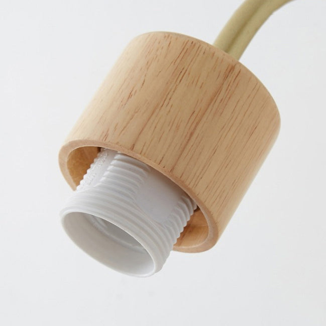 Geometric Rubberwood Glass 1-Light Wall Sconce Lamp