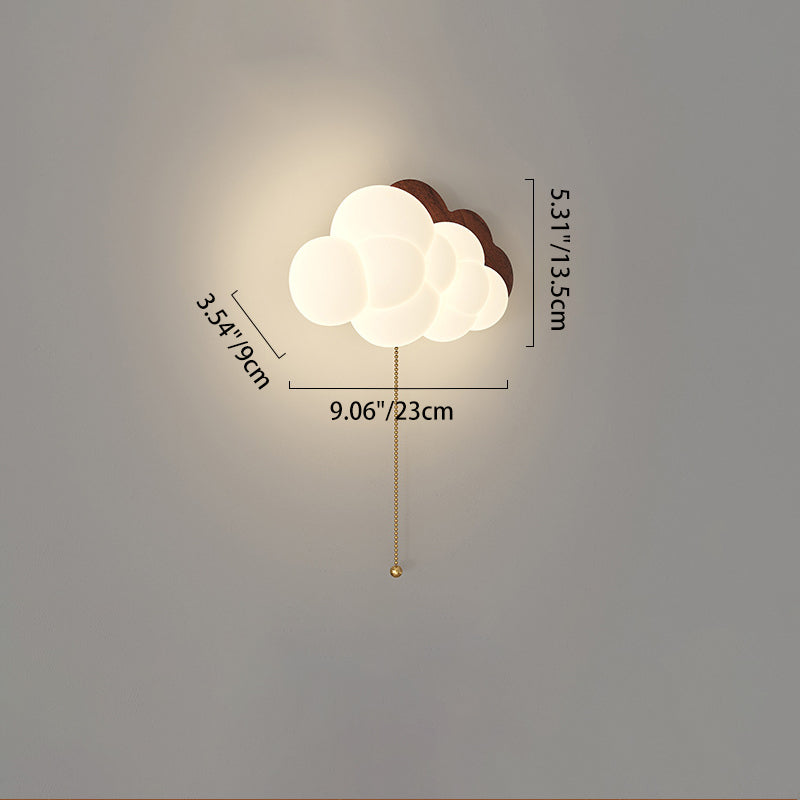 Traditional Cloud Iron PE Zipper LED Wall Sconce Lamp