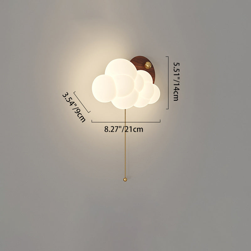Traditional Cloud Iron PE Zipper LED Wall Sconce Lamp