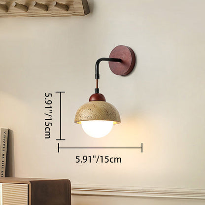 Geometric Resin Yellow Travertine 1-Light Wall Sconce Lamp