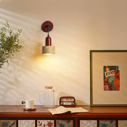 Geometric Resin Yellow Travertine 1-Light Wall Sconce Lamp