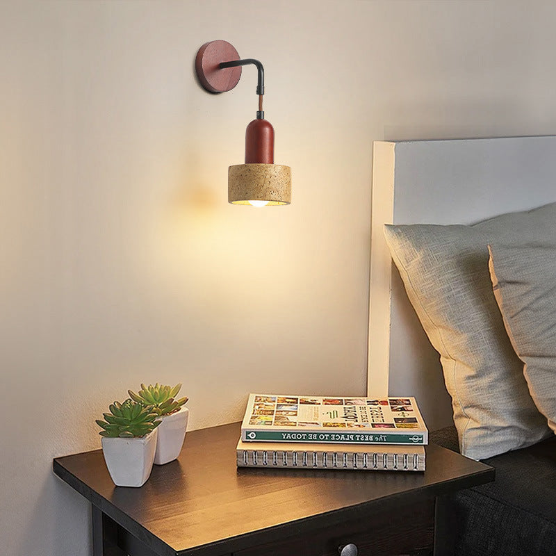 Geometric Resin Yellow Travertine 1-Light Wall Sconce Lamp