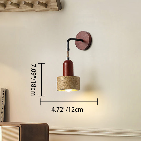 Geometric Resin Yellow Travertine 1-Light Wall Sconce Lamp