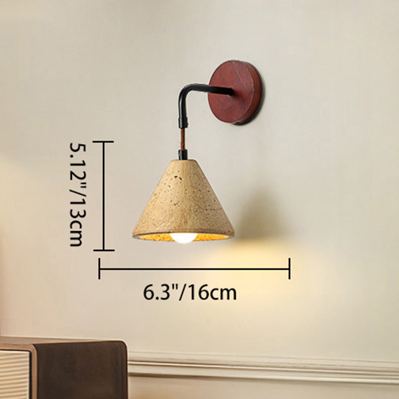 Geometric Resin Yellow Travertine 1-Light Wall Sconce Lamp