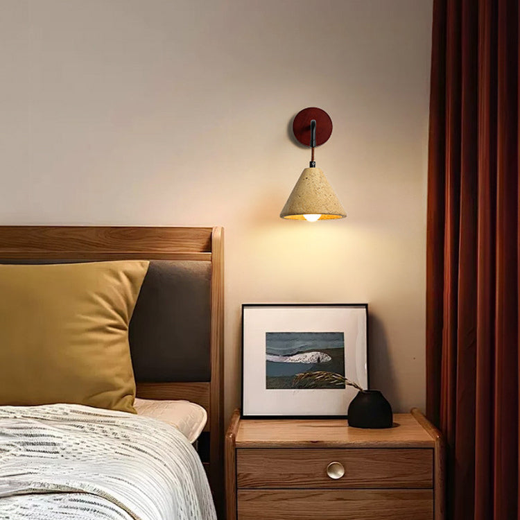 Geometric Resin Yellow Travertine 1-Light Wall Sconce Lamp