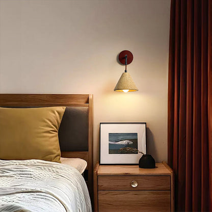 Geometric Resin Yellow Travertine 1-Light Wall Sconce Lamp