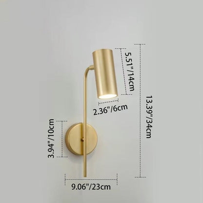 Rotatable Cylindrical Iron 1-Light Wall Sconce Lamp