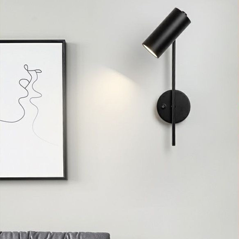 Rotatable Cylindrical Iron 1-Light Wall Sconce Lamp