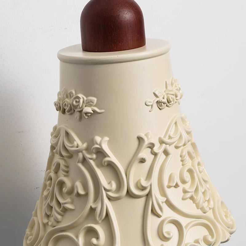 Carved Shape Resin Solid Wood 1-Light Wall Sconce Lamp