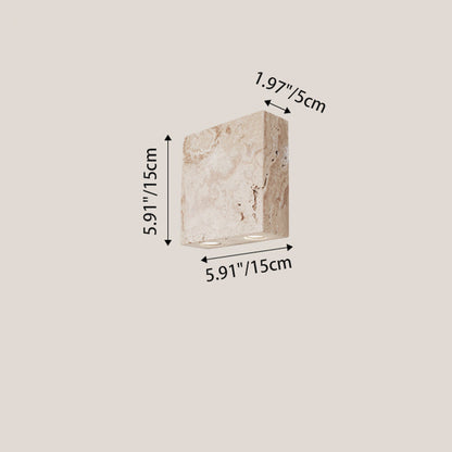 Simplicity Travertine Glass 1/2-Light Wall Sconce Lamp
