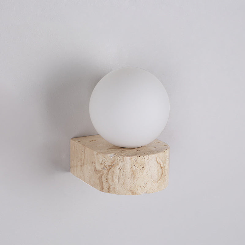 Simplicity Travertine Glass 1/2-Light Wall Sconce Lamp