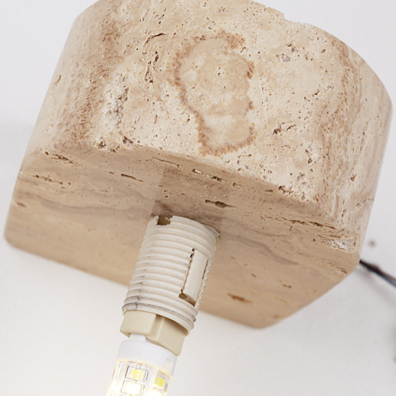 Simplicity Travertine Glass 1/2-Light Wall Sconce Lamp