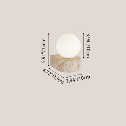 Simplicity Travertine Glass 1/2-Light Wall Sconce Lamp
