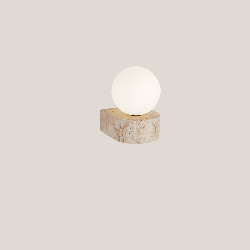 Simplicity Travertine Glass 1/2-Light Wall Sconce Lamp