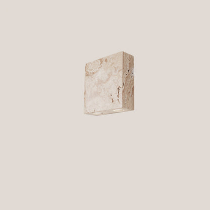 Simplicity Travertine Glass 1/2-Light Wall Sconce Lamp