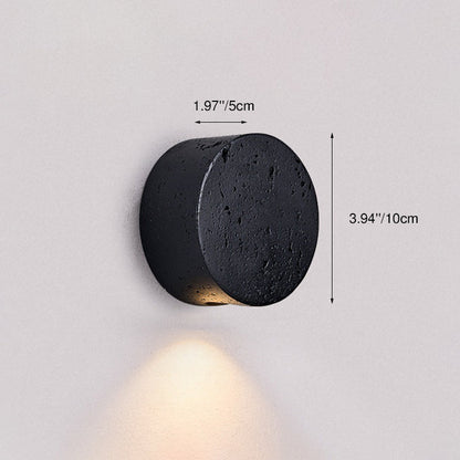 Minimalist Round Yellow Travertine 1-Light Wall Sconce Lamp