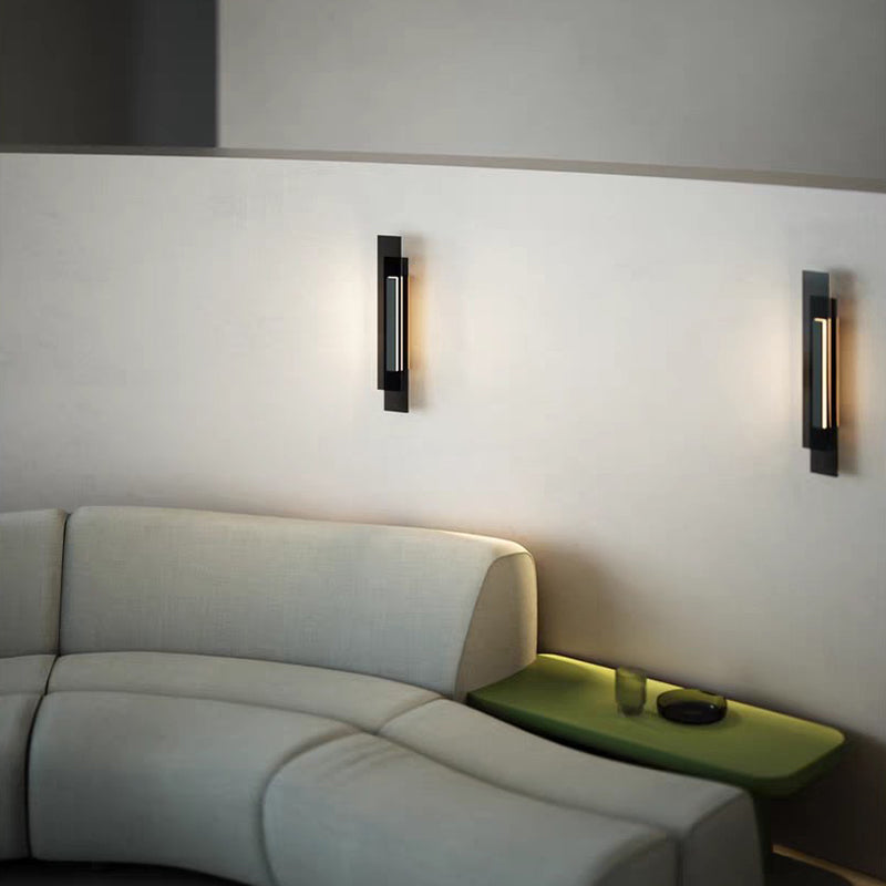 Interlaced Rectangular Iron Glass LED Wall Sconce Lamp