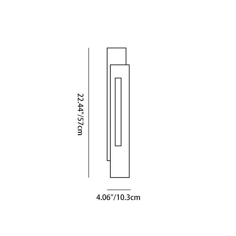 Interlaced Rectangular Iron Glass LED Wall Sconce Lamp