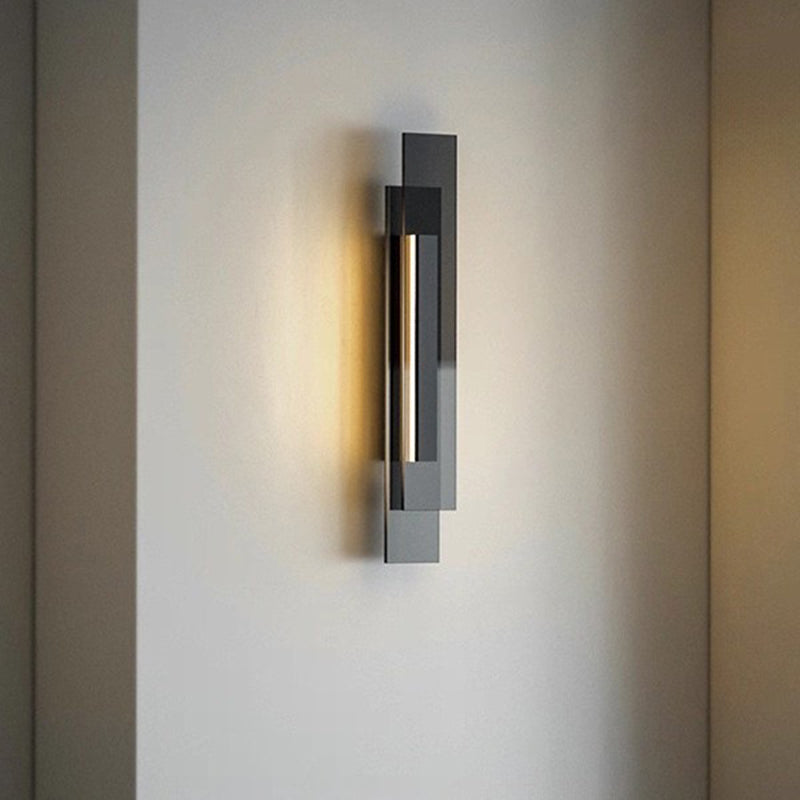 Interlaced Rectangular Iron Glass LED Wall Sconce Lamp