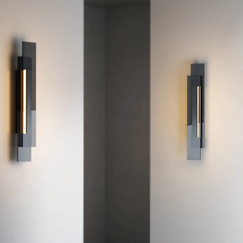 Interlaced Rectangular Iron Glass LED Wall Sconce Lamp