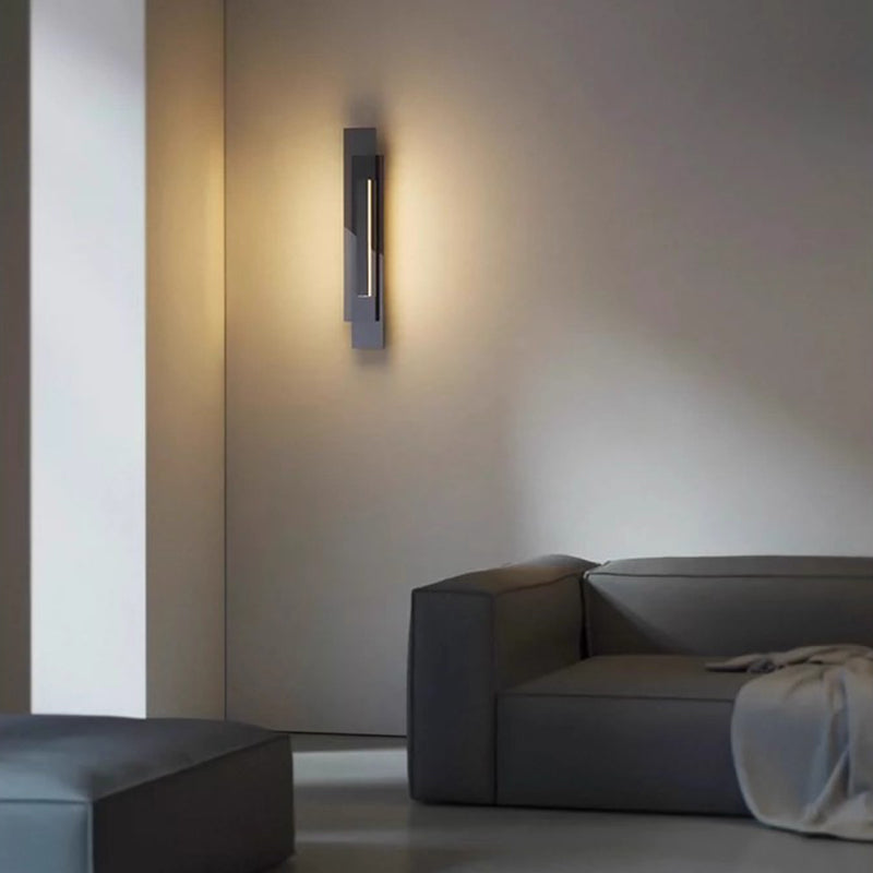 Interlaced Rectangular Iron Glass LED Wall Sconce Lamp