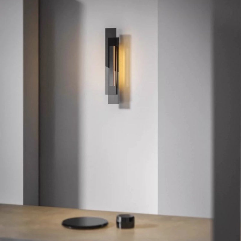 Interlaced Rectangular Iron Glass LED Wall Sconce Lamp