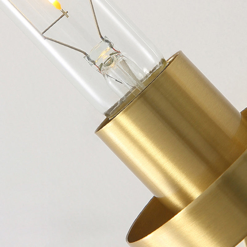 Retro Copper Glass Linear 1/2 Light Wall Sconce Lamp