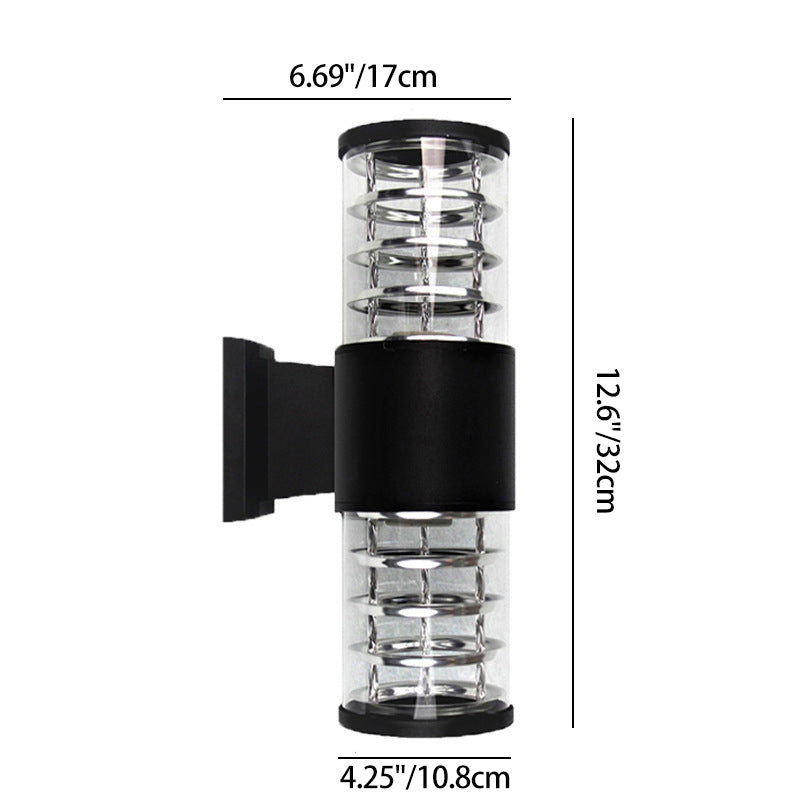 Waterproof Aluminum Glass Linear 2-Light Wall Sconce Lamp