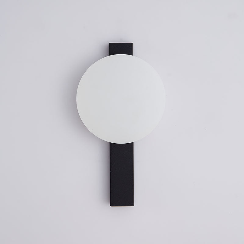 Modern Minimalist Iron Plastic Round LED Wall Sconce Lamp