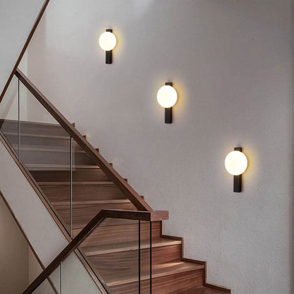 Modern Minimalist Iron Plastic Round LED Wall Sconce Lamp