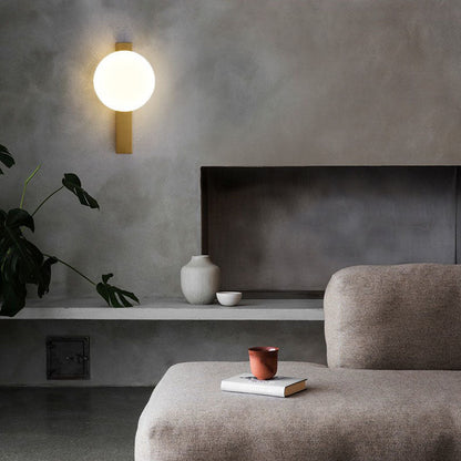 Modern Minimalist Iron Plastic Round LED Wall Sconce Lamp