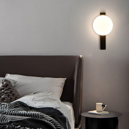 Modern Minimalist Iron Plastic Round LED Wall Sconce Lamp