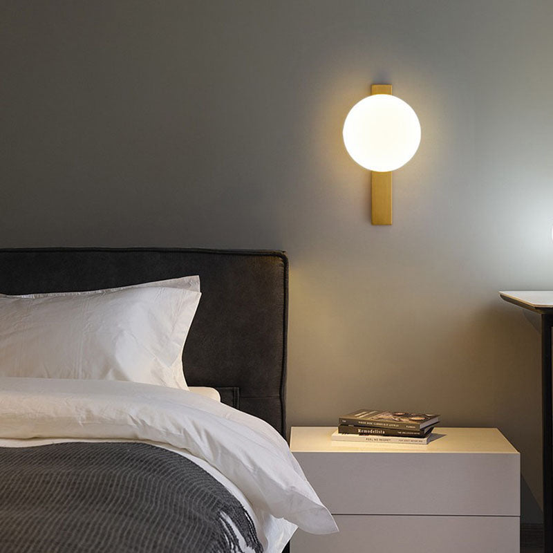 Modern Minimalist Iron Plastic Round LED Wall Sconce Lamp