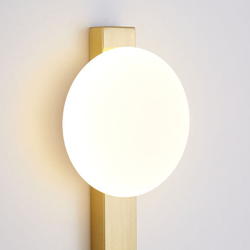 Modern Minimalist Iron Plastic Round LED Wall Sconce Lamp