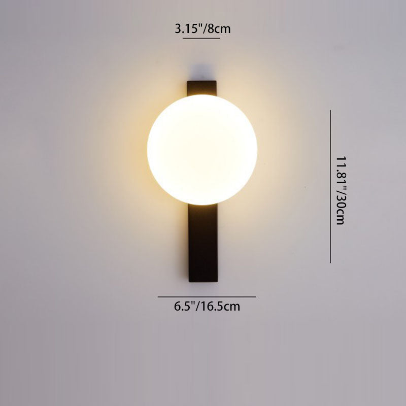 Modern Minimalist Iron Plastic Round LED Wall Sconce Lamp