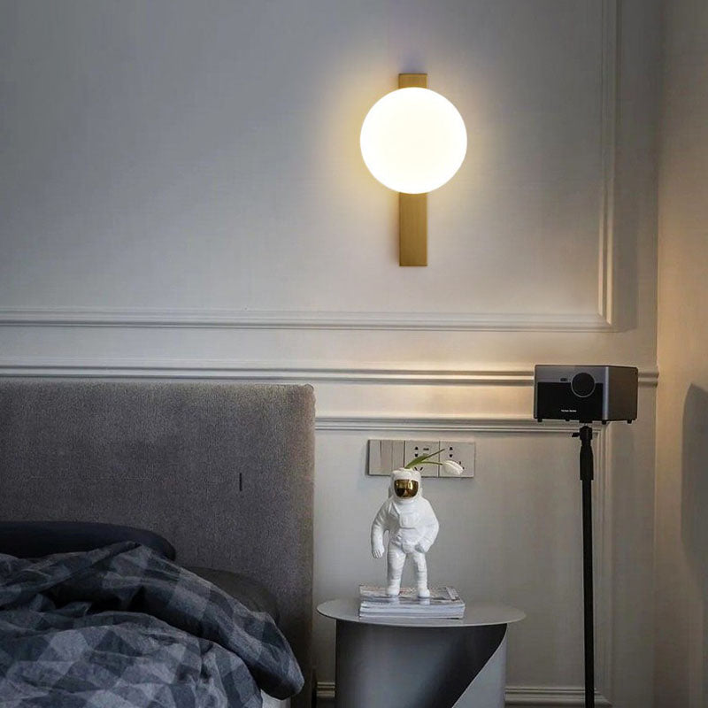 Modern Minimalist Iron Plastic Round LED Wall Sconce Lamp