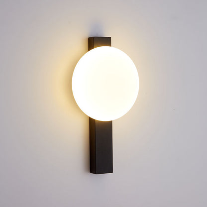 Modern Minimalist Iron Plastic Round LED Wall Sconce Lamp