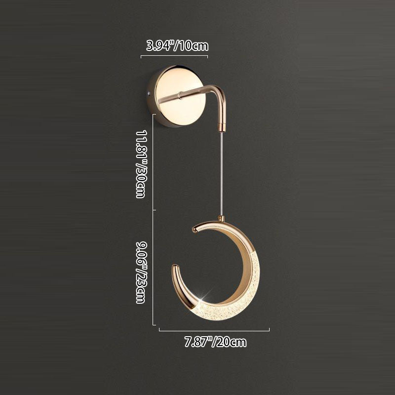 Minimalist PVC Metal Acrylic Moon LED Wall Sconce Lamp