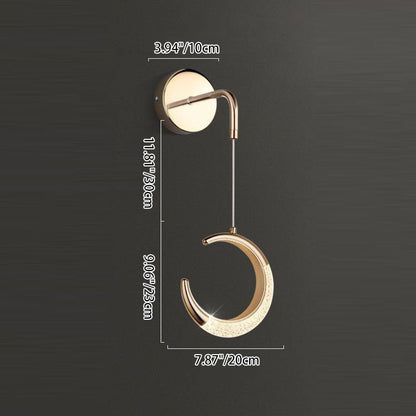 Minimalist PVC Metal Acrylic Moon LED Wall Sconce Lamp