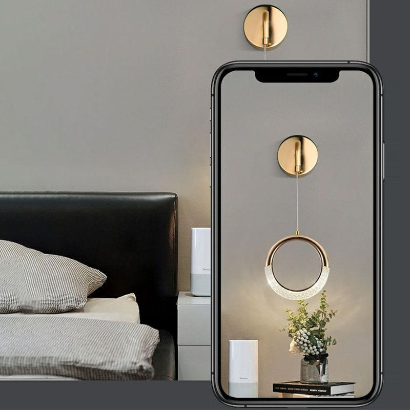 Minimalist PVC Metal Acrylic Moon LED Wall Sconce Lamp