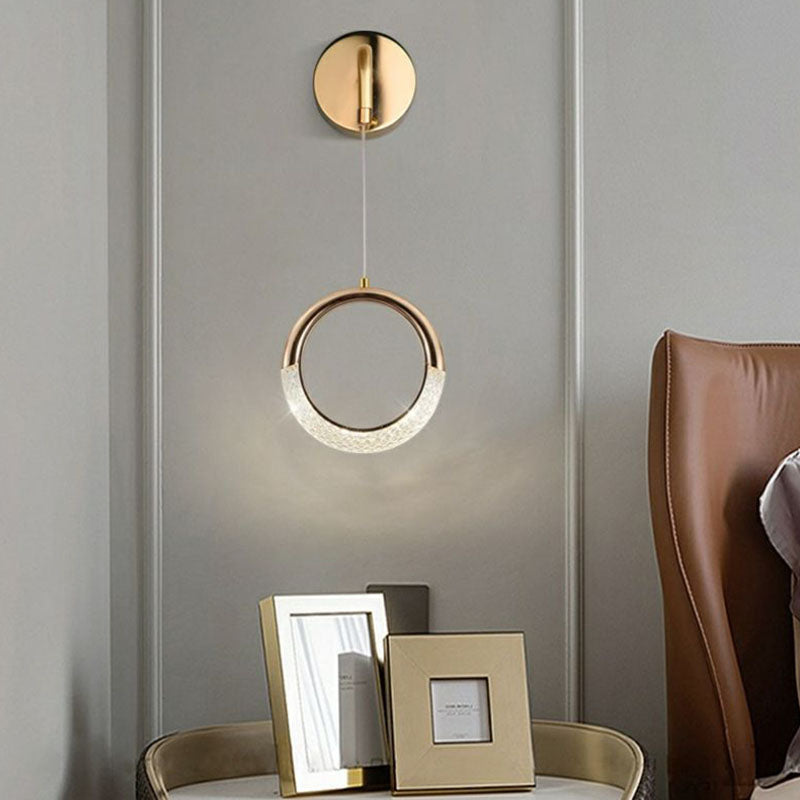 Minimalist PVC Metal Acrylic Moon LED Wall Sconce Lamp
