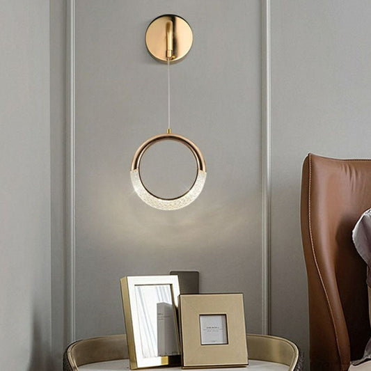 Minimalist PVC Metal Acrylic Moon LED Wall Sconce Lamp