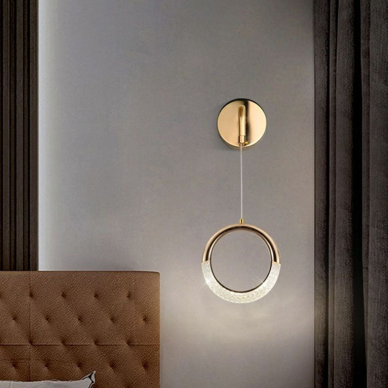 Minimalist PVC Metal Acrylic Moon LED Wall Sconce Lamp