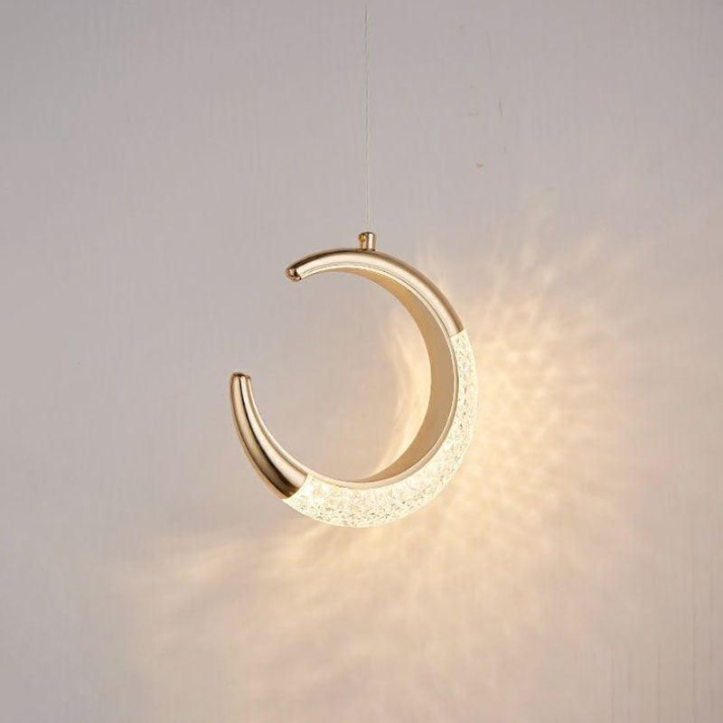 Minimalist PVC Metal Acrylic Moon LED Wall Sconce Lamp